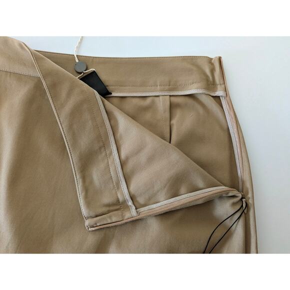 NWT Erika Cavallini Asymmetrical Skirt Women’s IT 44 US 8 Tan Italian Made Midi - Picture 6 of 8
